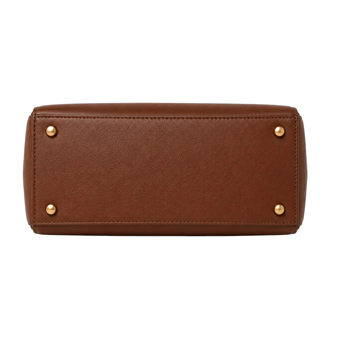 Bagvora Classic Brown Luxe Top Handle Handbag