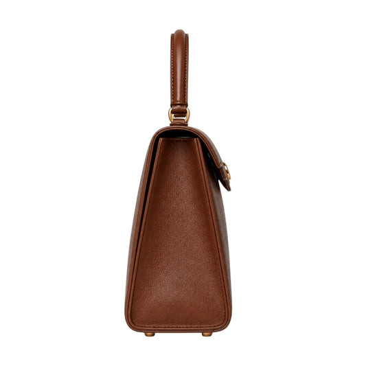 Bagvora Classic Brown Luxe Top Handle Handbag