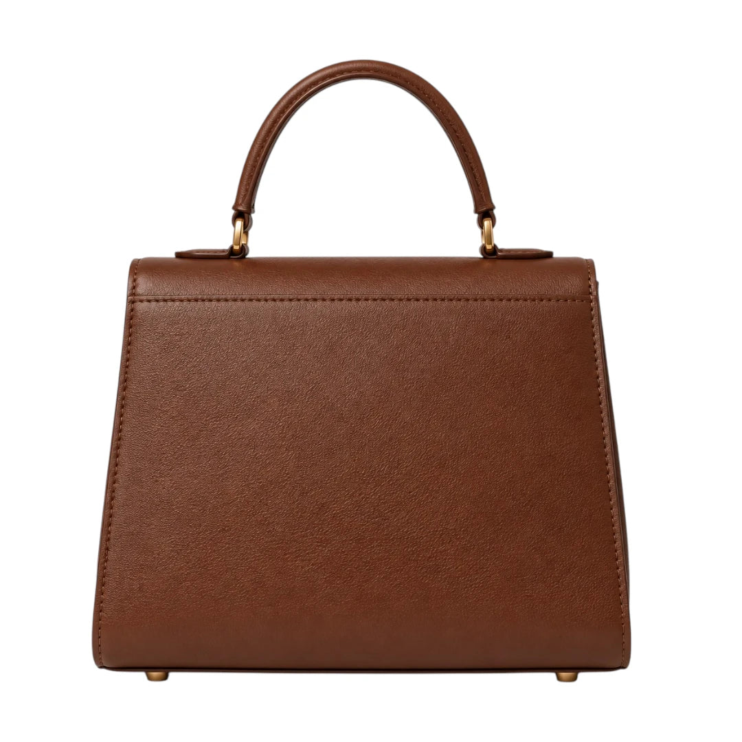 Bagvora Classic Brown Luxe Top Handle Handbag