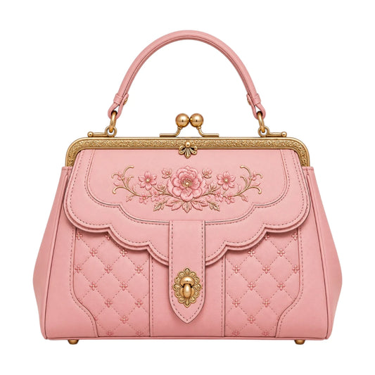 Bagvora Pink Floral Vintage Handbag